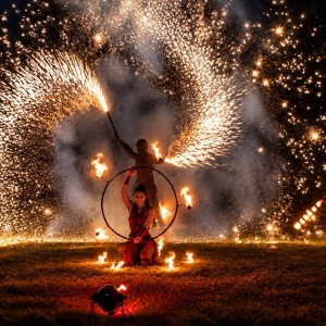 Spettacolo di fuoco in villa per un evento privato ad Arezzo