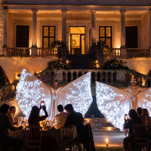 Farfalle luminose per uno spettacolo di matrimonio a Firenze