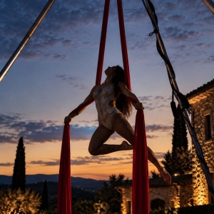 Esibizione con aerial lollipop per eventi esclusivi e cene di gala