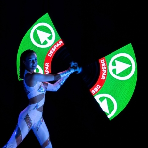 Performance LED con logo personalizzato per cene di gala aziendali